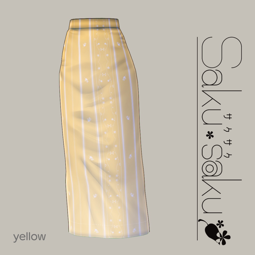 【For VRoid1.0】パステルストライプスカート/Pastel Stripe Skirt