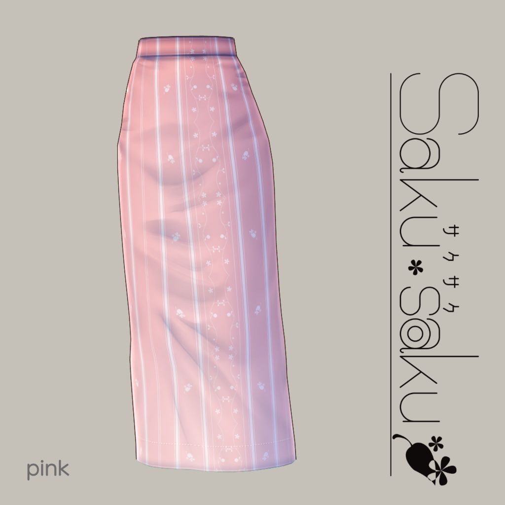 【For VRoid1.0】パステルストライプスカート/Pastel Stripe Skirt
