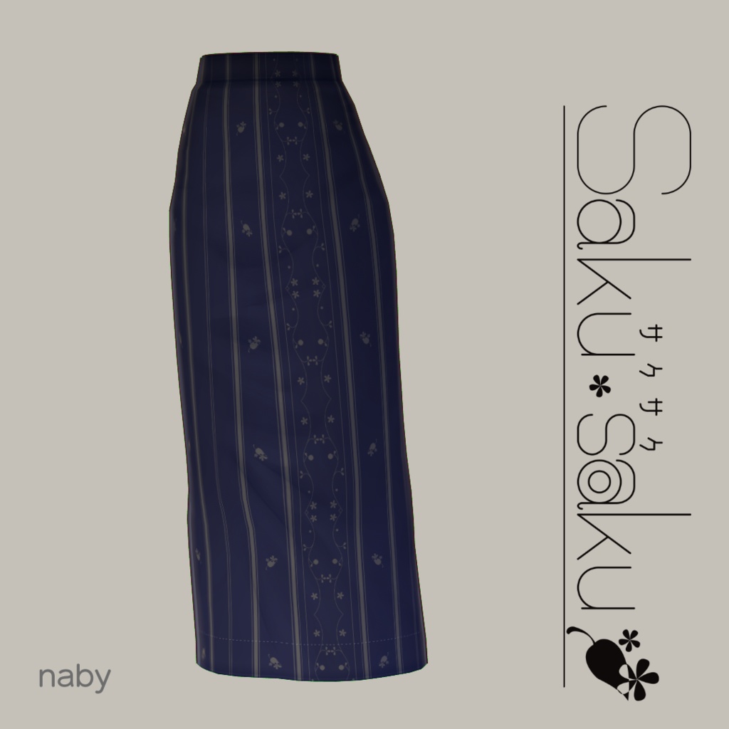 【For VRoid1.0】パステルストライプスカート/Pastel Stripe Skirt