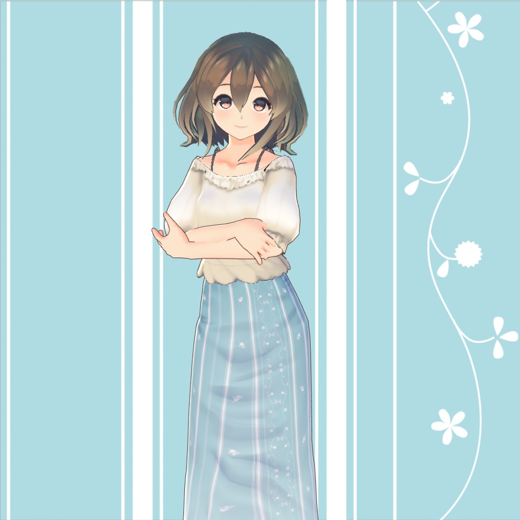 【For VRoid1.0】パステルストライプスカート/Pastel Stripe Skirt