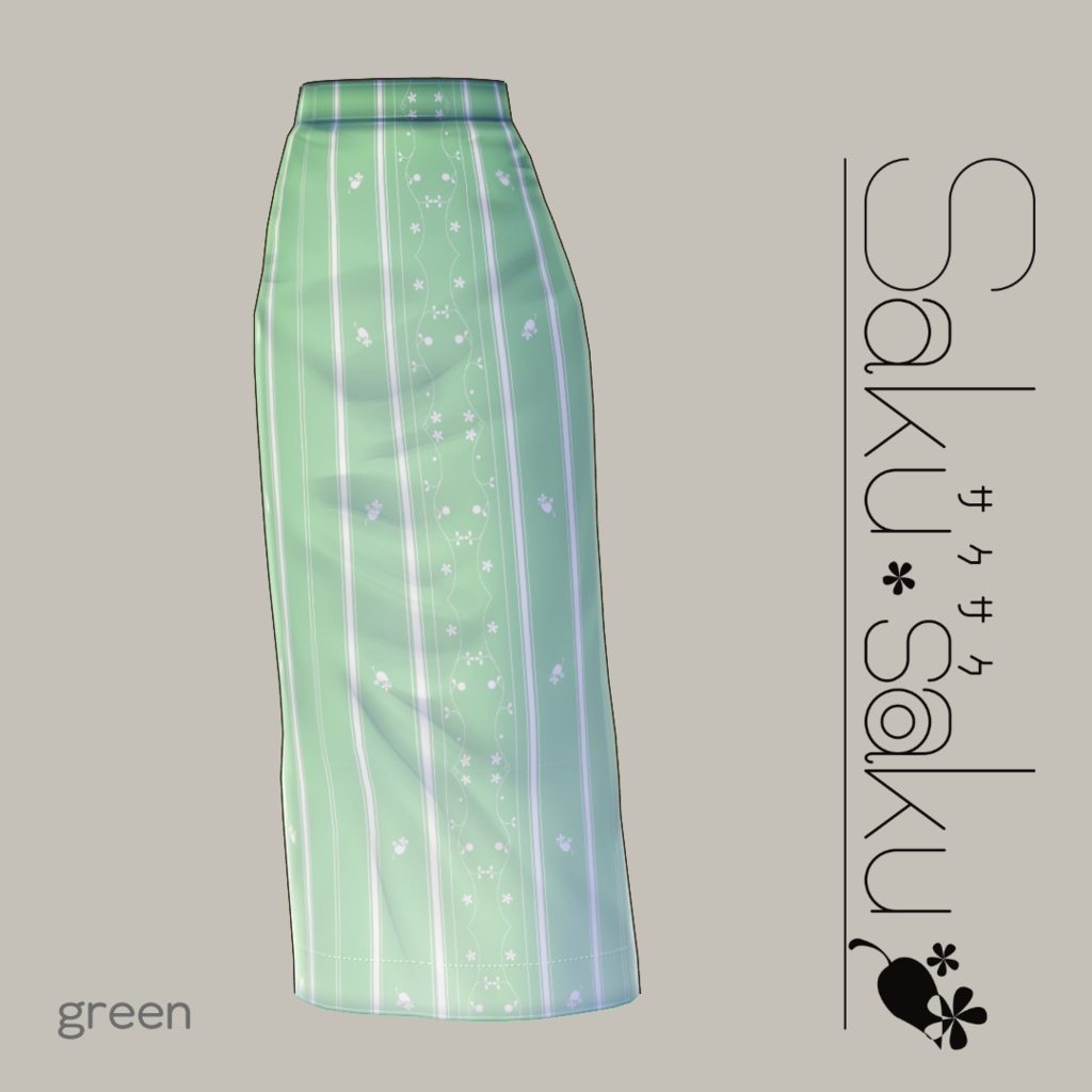 【For VRoid1.0】パステルストライプスカート/Pastel Stripe Skirt