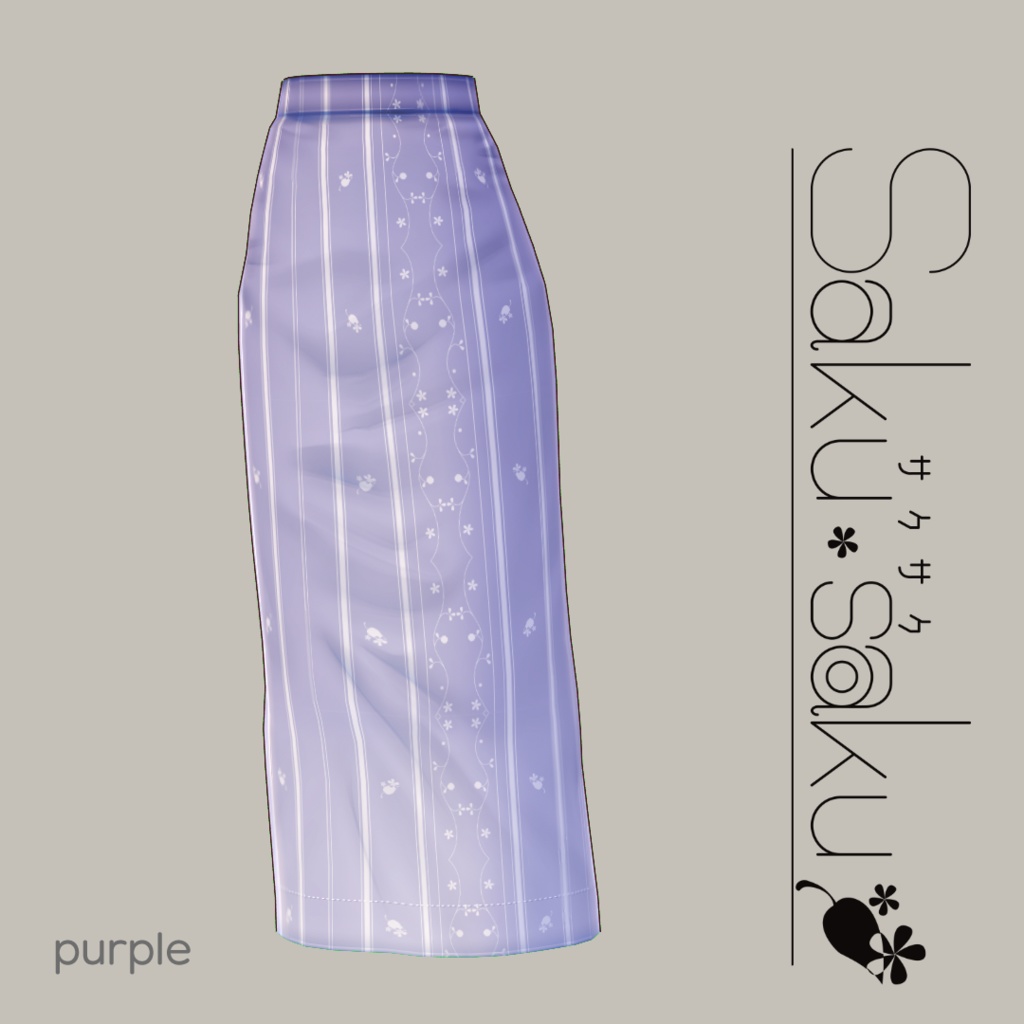 【For VRoid1.0】パステルストライプスカート/Pastel Stripe Skirt