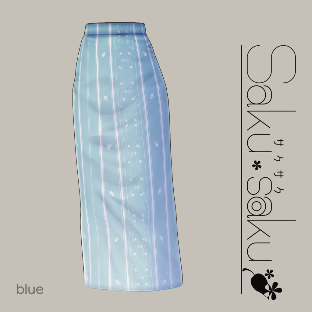 【For VRoid1.0】パステルストライプスカート/Pastel Stripe Skirt