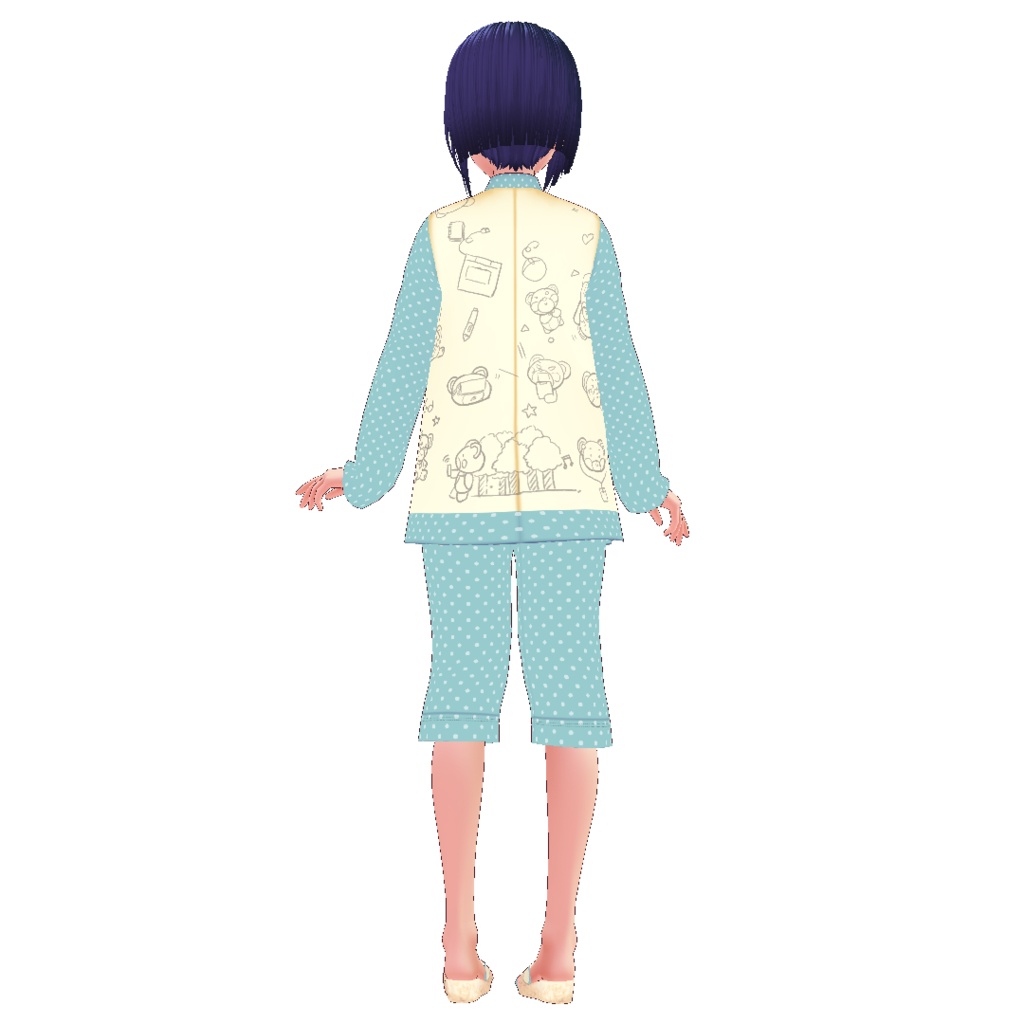 【For VRoid1.0】らくがきクマパジャマセット Graffiti Bear Pajama Set