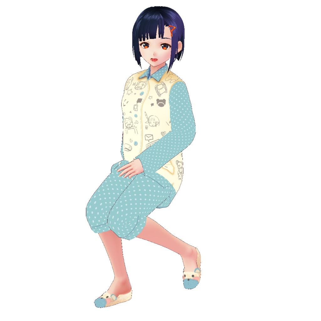 【For VRoid1.0】らくがきクマパジャマセット Graffiti Bear Pajama Set