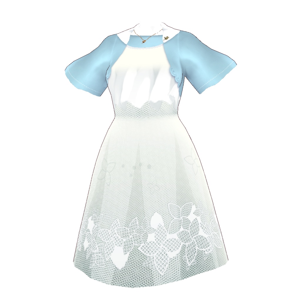 【For VRoid1.0】Saku*saku 雨の日フラワーチュチュワンピセット/Saku*saku Rainy Day Flower Tulle Dress Set