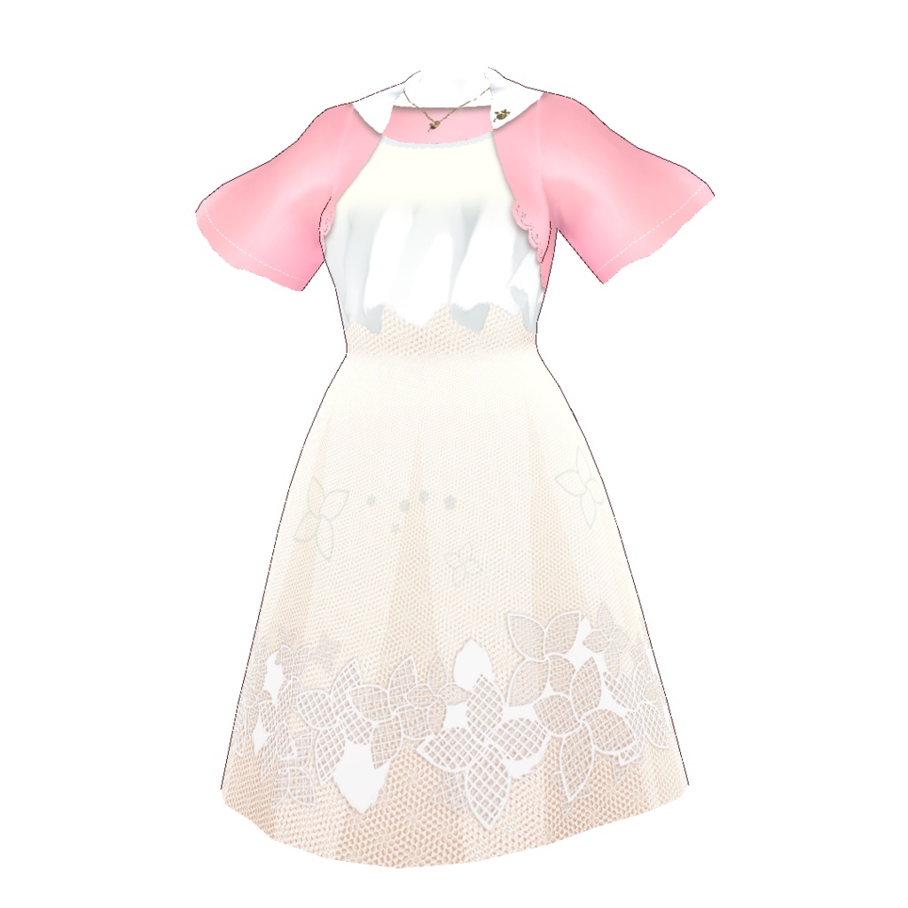 【For VRoid1.0】Saku*saku 雨の日フラワーチュチュワンピセット/Saku*saku Rainy Day Flower Tulle Dress Set