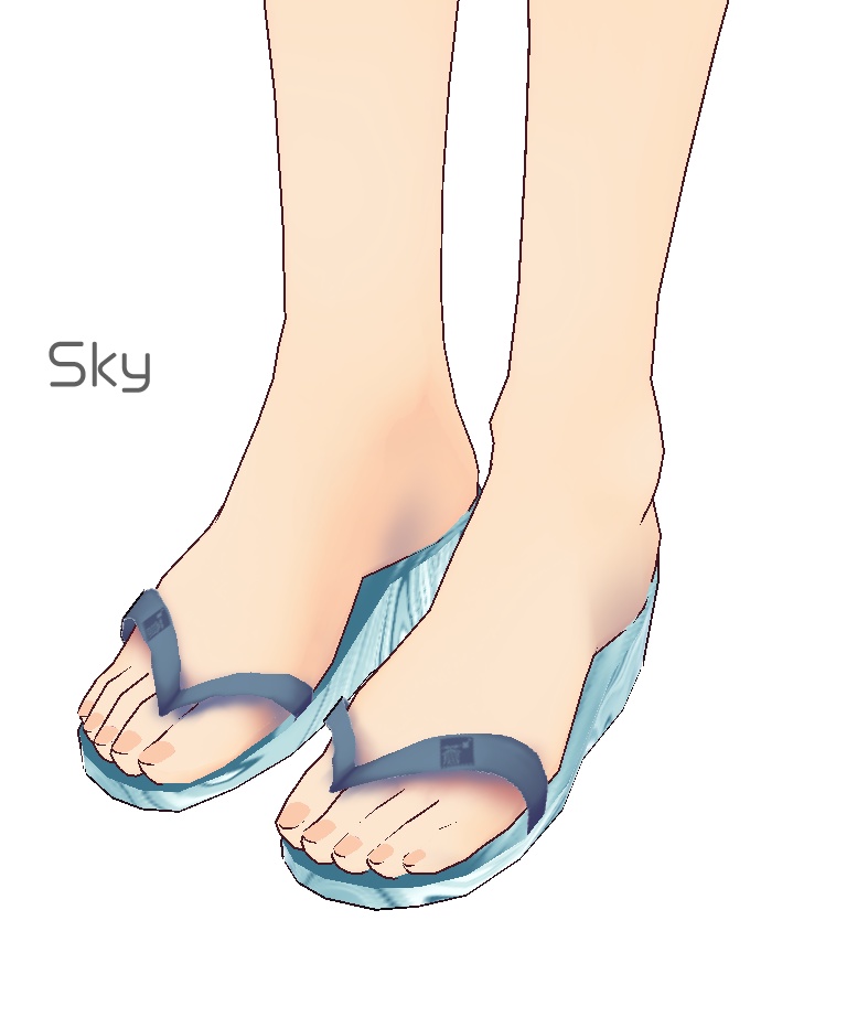 【For VRoid1.0】マーブルビーチサンダル/Marble beach sandals