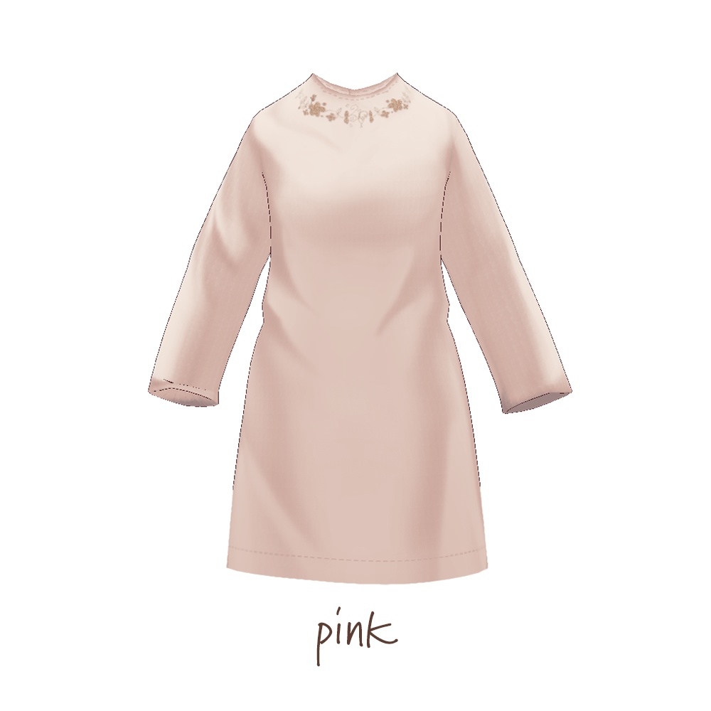 【For VRoid 1.0】Saku*saku フラワーステッチチュニックブラウス/Flower Stitch Tunic Blouse