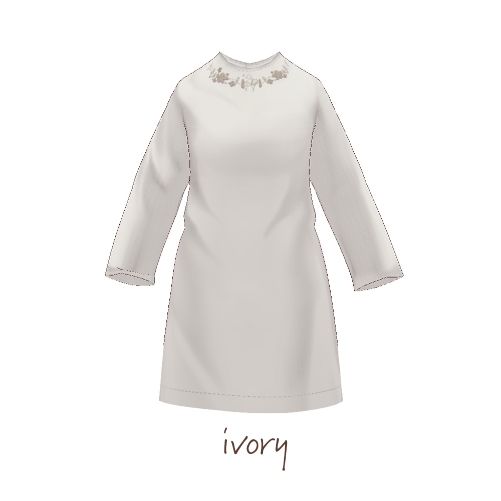 【For VRoid 1.0】Saku*saku フラワーステッチチュニックブラウス/Flower Stitch Tunic Blouse