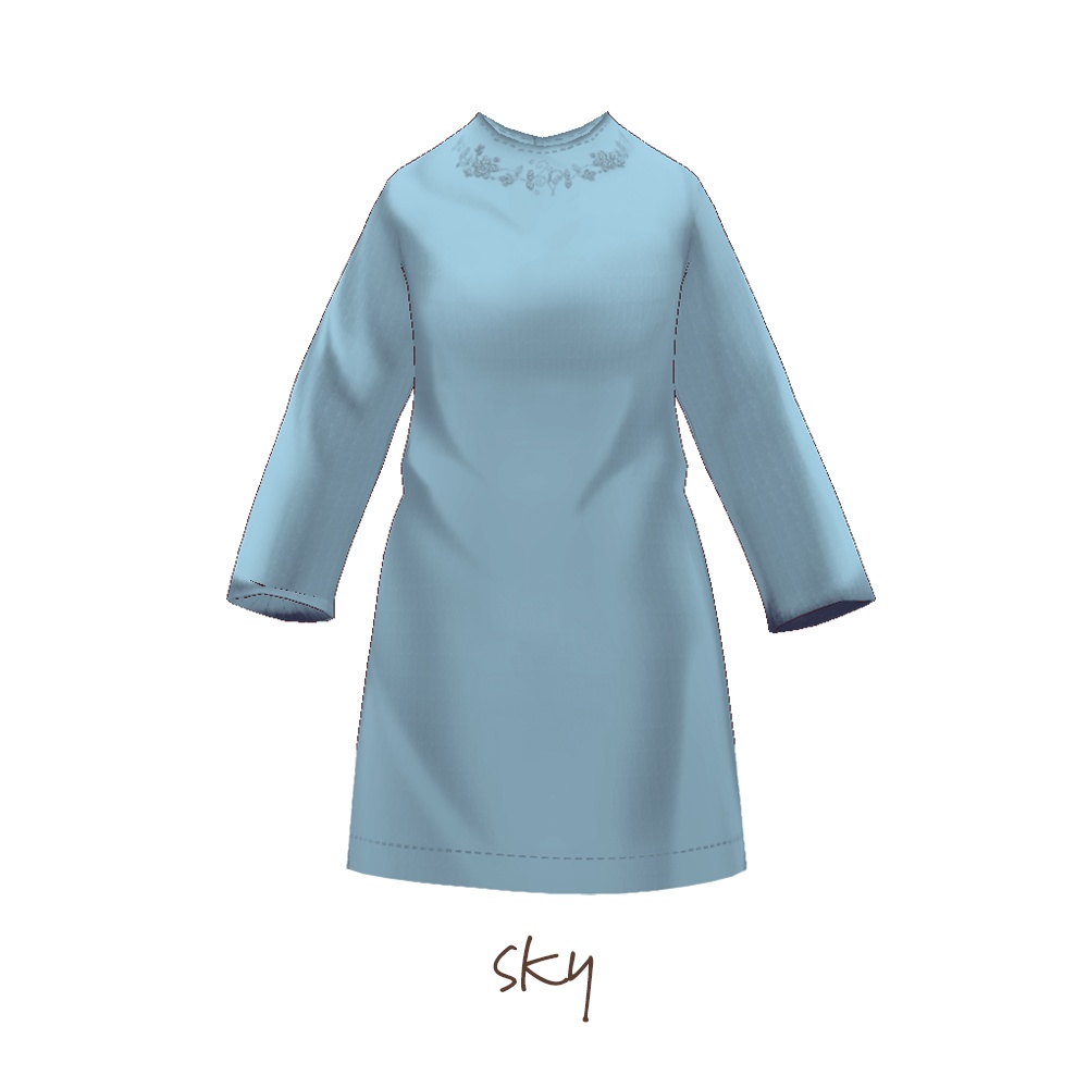 【For VRoid 1.0】Saku*saku フラワーステッチチュニックブラウス/Flower Stitch Tunic Blouse