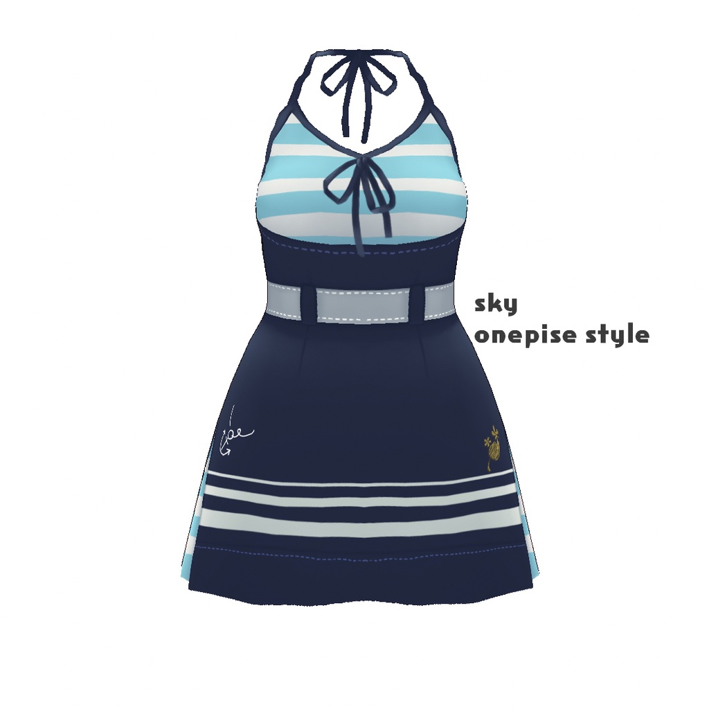 【For VRoid1.0】Saku*saku ボーダー2way水着セット/Striped 2-Way Swimsuit Set