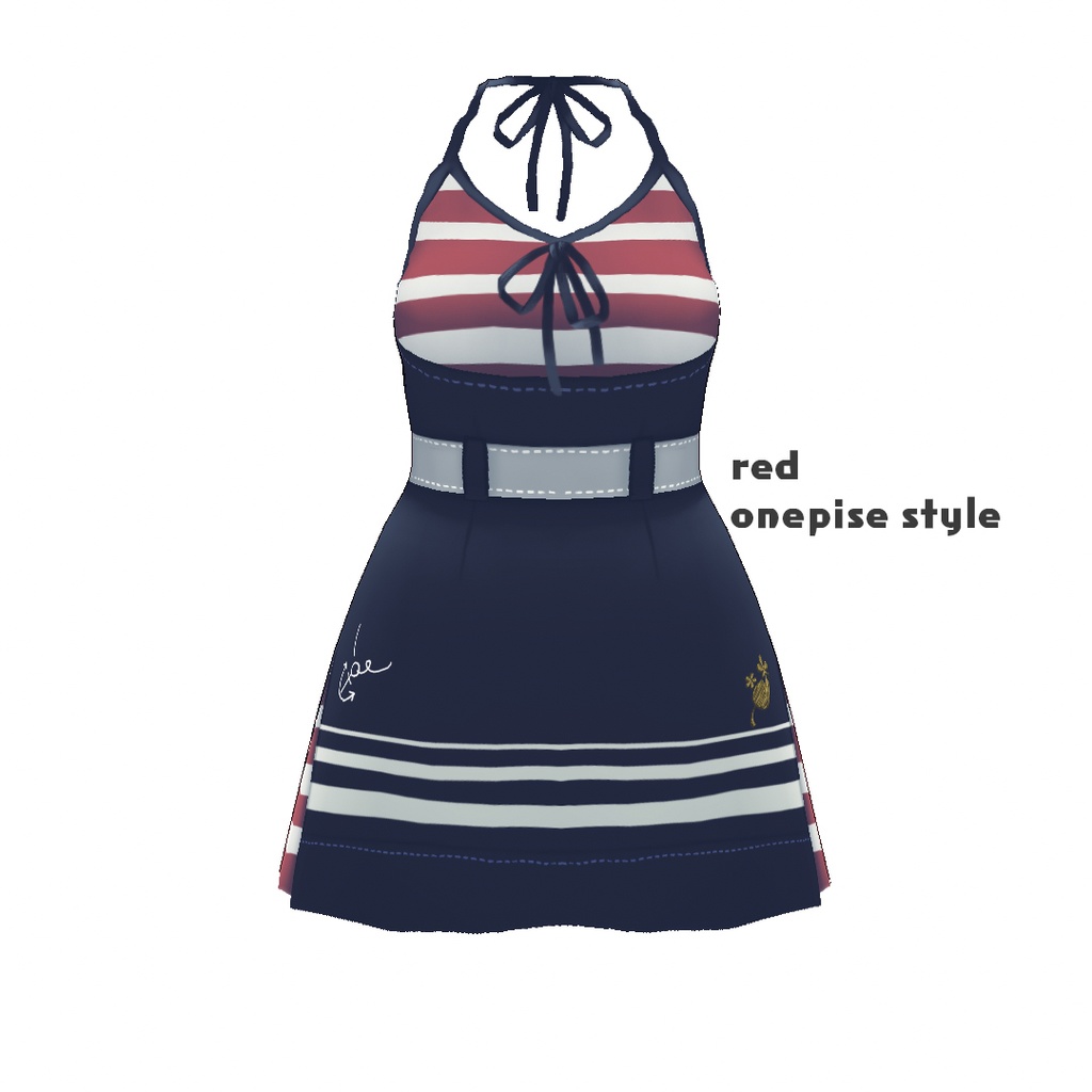 【For VRoid1.0】Saku*saku ボーダー2way水着セット/Striped 2-Way Swimsuit Set