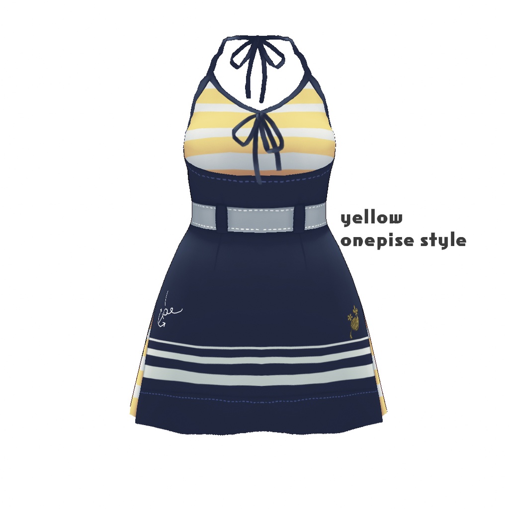 【For VRoid1.0】Saku*saku ボーダー2way水着セット/Striped 2-Way Swimsuit Set