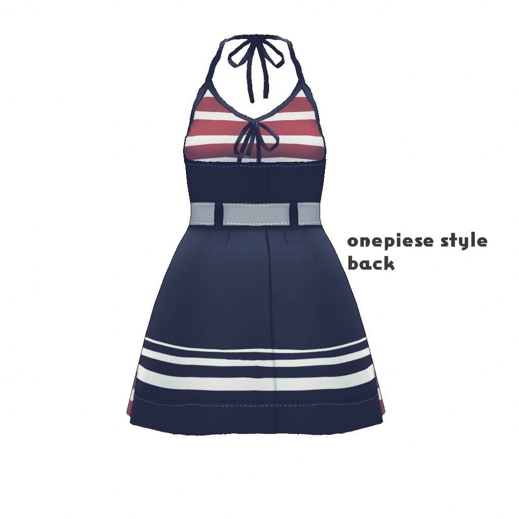 【For VRoid1.0】Saku*saku ボーダー2way水着セット/Striped 2-Way Swimsuit Set