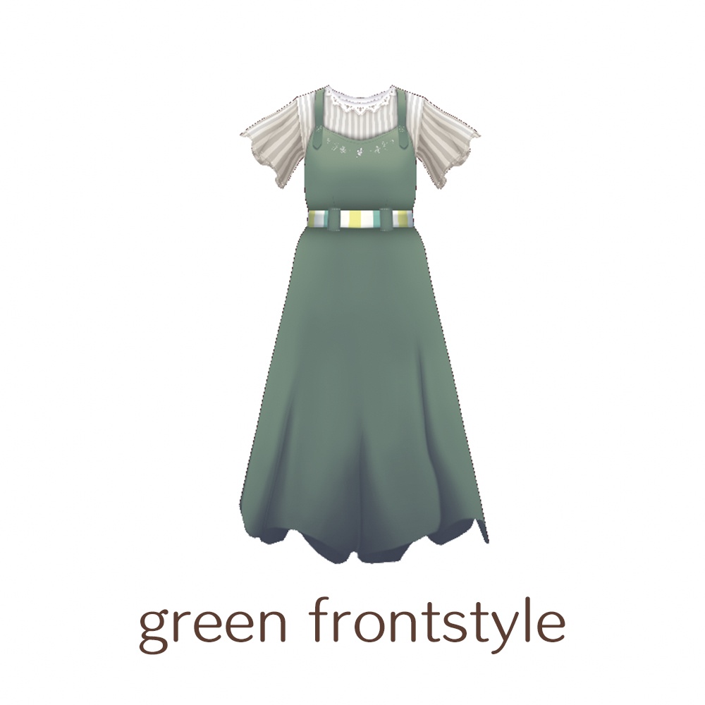 【For VRoid1.0】Saku*saku フレアー袖ブラウス+ジャンスカセット/Saku-saku Flared Sleeve BlouseSet