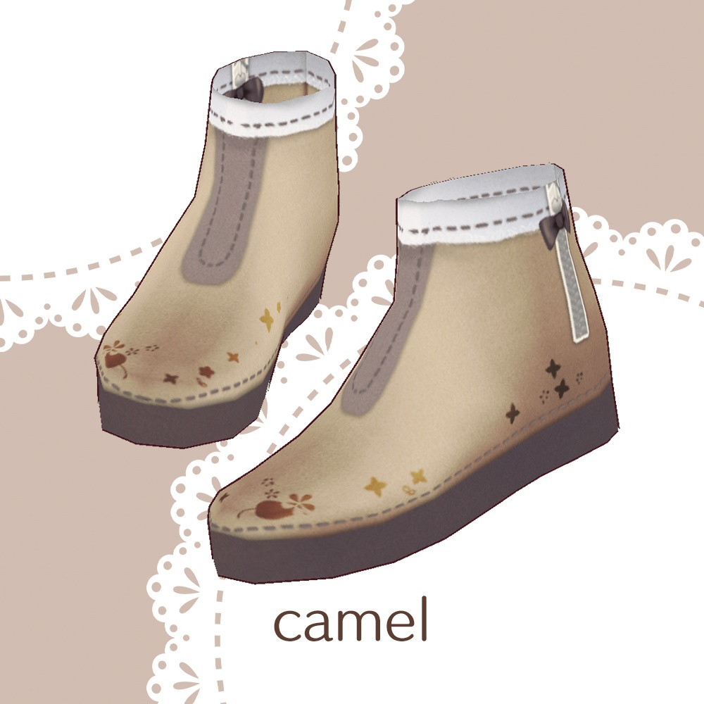 【For VRoid 1.0】Saku*saku スエードシューズ/suede shoes