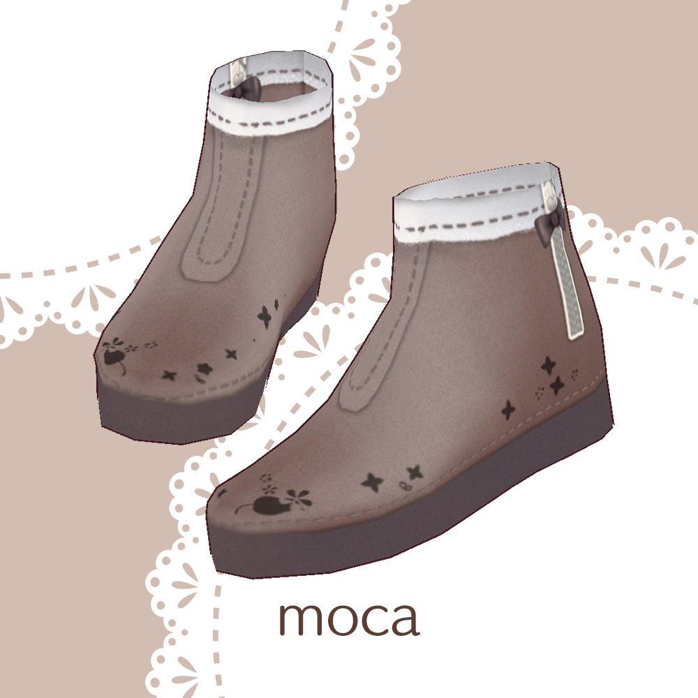 【For VRoid 1.0】Saku*saku スエードシューズ/suede shoes