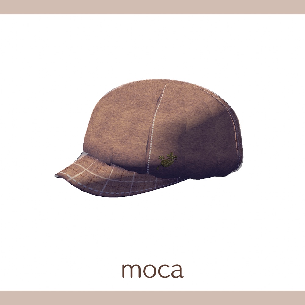 【for VRoid1.0〜 onry】Saku*saku パッチワークデニムハンチング/Patchwork Denim Hunting Cap