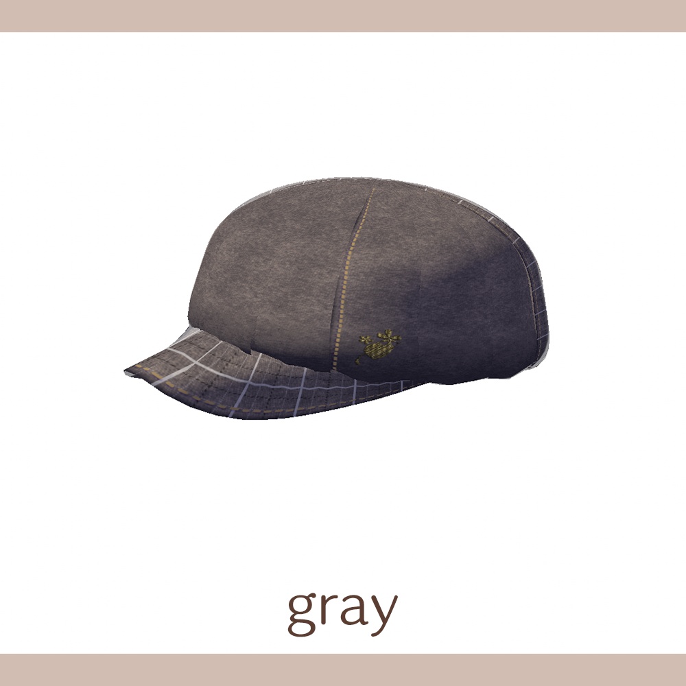 【for VRoid1.0〜 onry】Saku*saku パッチワークデニムハンチング/Patchwork Denim Hunting Cap