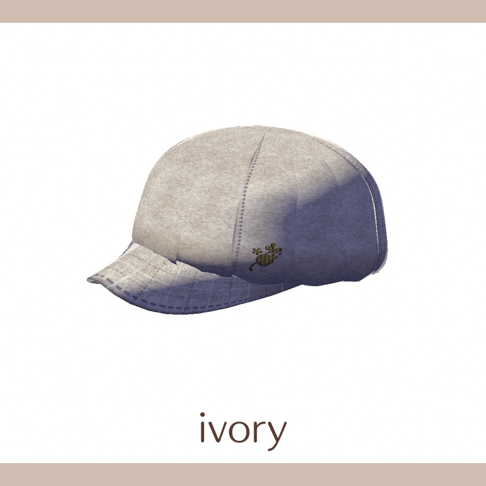 【for VRoid1.0〜 onry】Saku*saku パッチワークデニムハンチング/Patchwork Denim Hunting Cap