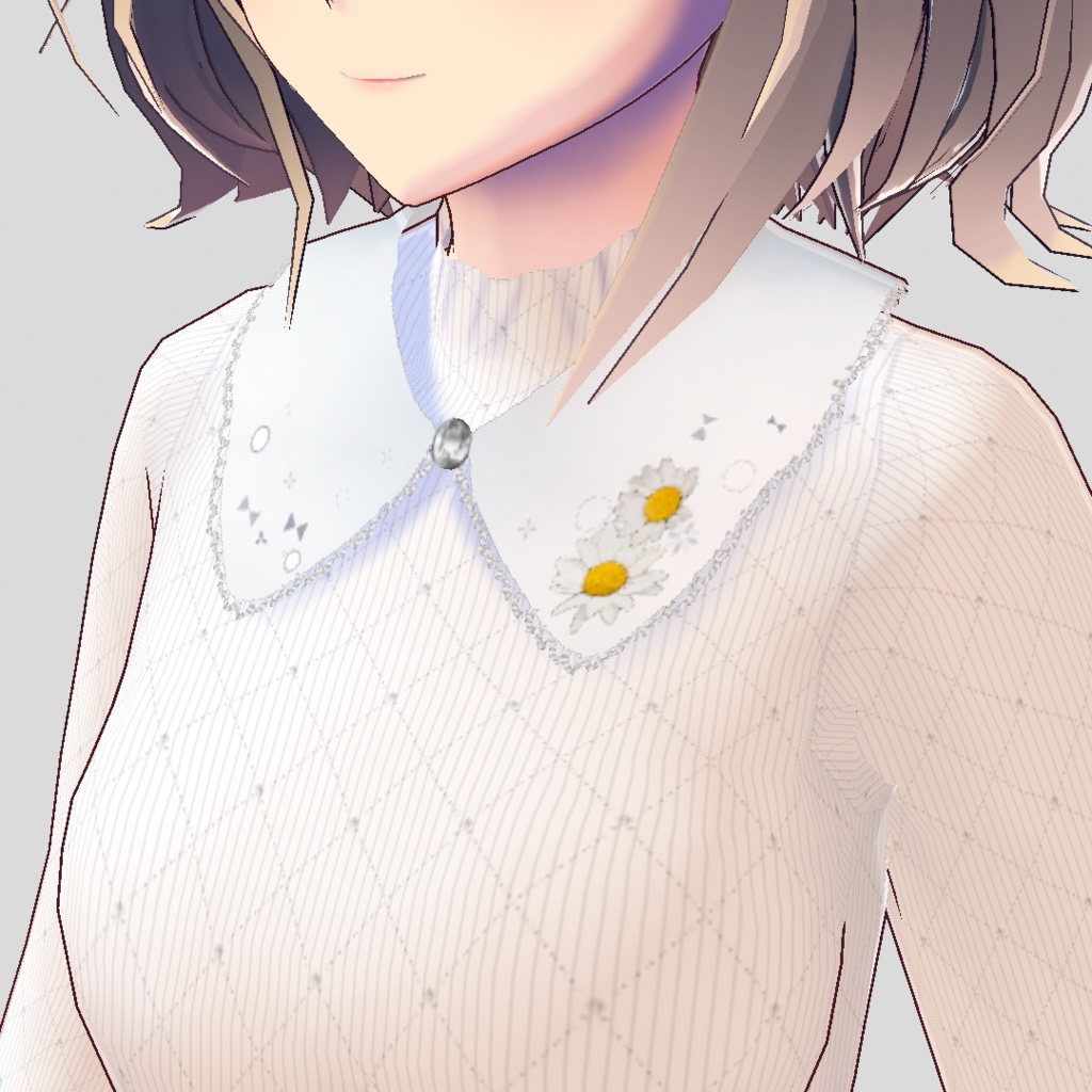 【for VRoid1.0〜 onry】Saku*saku カンシロギク柄上下コーデセット/Saku*saku Chrysanthemum paludosum codeset