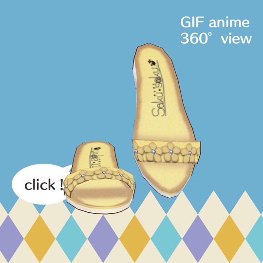 【for VRoid1.10.0〜 onry】Saku*saku 花飾りレザーミュール/Leather flower mule