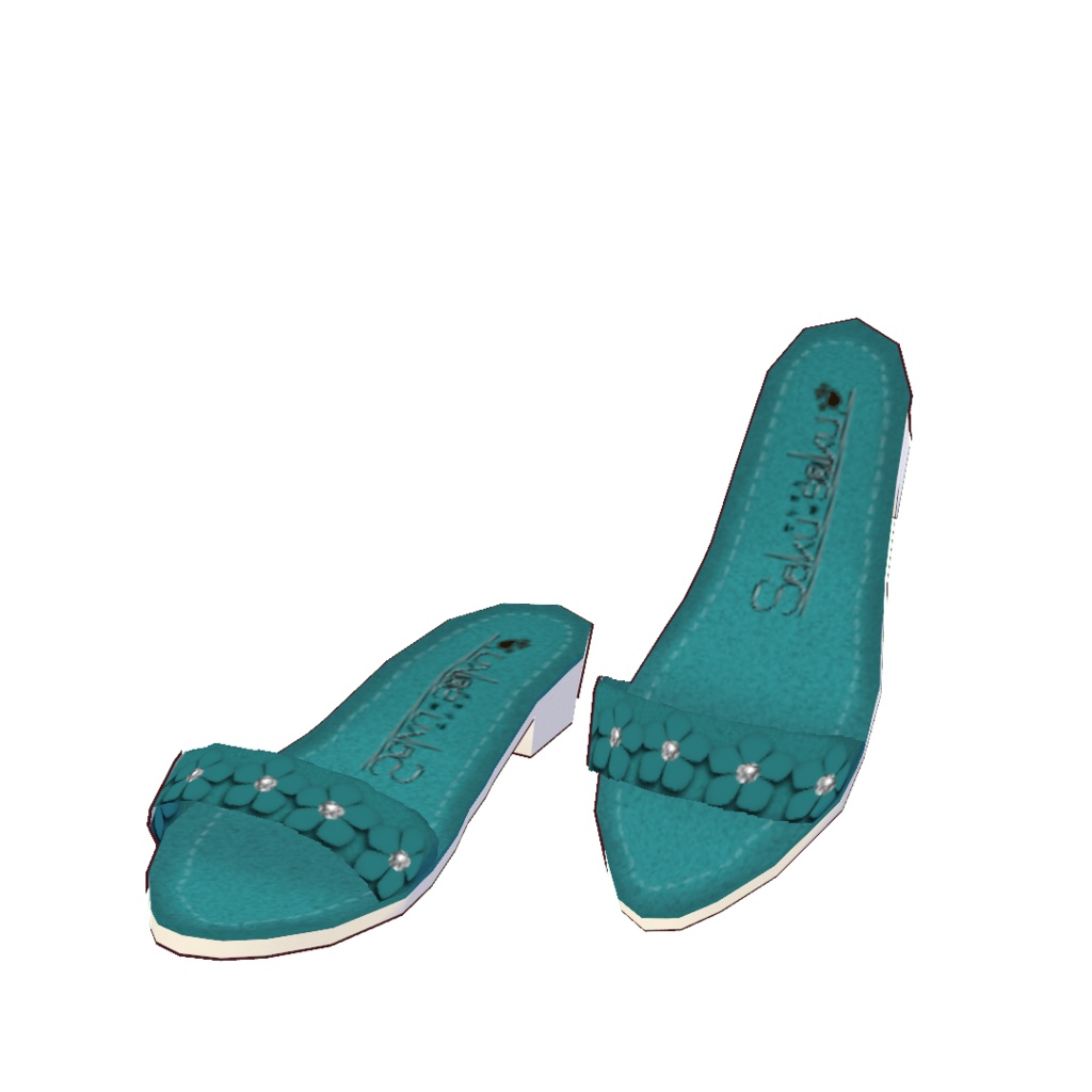 【for VRoid1.10.0〜 onry】Saku*saku 花飾りレザーミュール/Leather flower mule