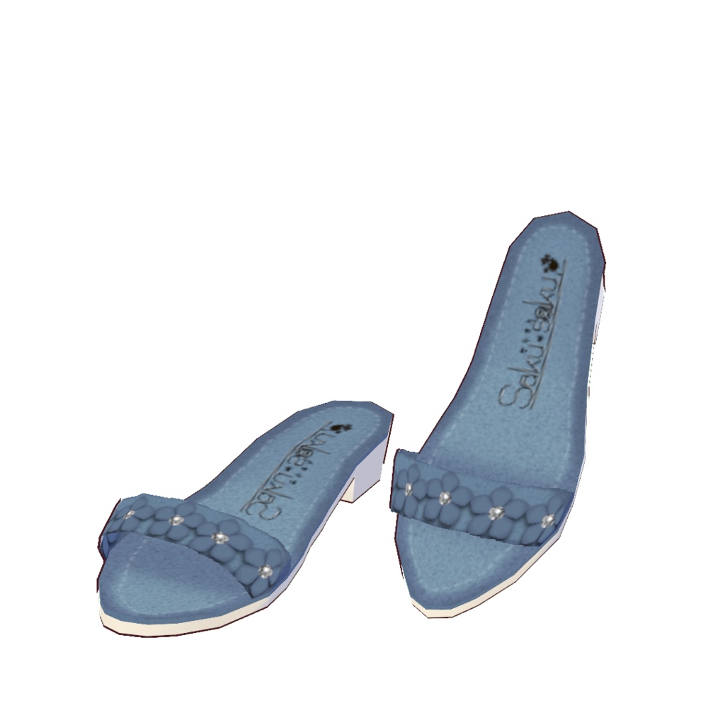 【for VRoid1.10.0〜 onry】Saku*saku 花飾りレザーミュール/Leather flower mule