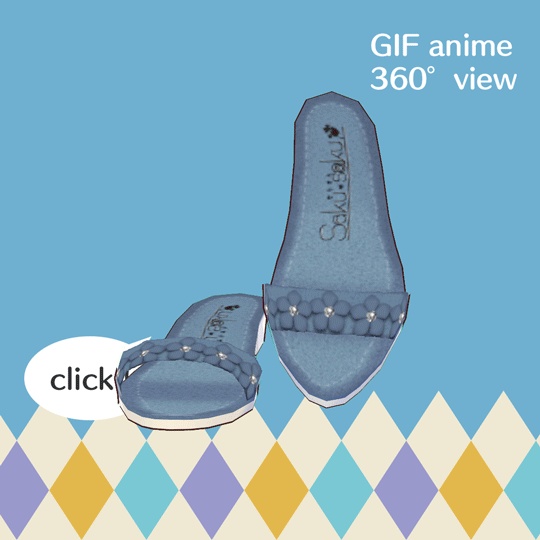 【for VRoid1.10.0〜 onry】Saku*saku 花飾りレザーミュール/Leather flower mule