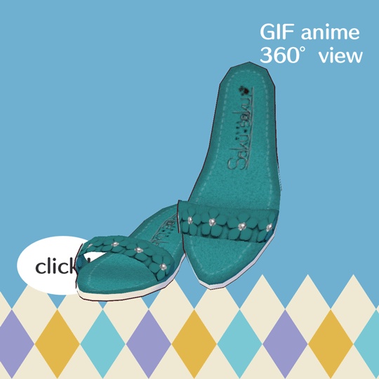 【for VRoid1.10.0〜 onry】Saku*saku 花飾りレザーミュール/Leather flower mule