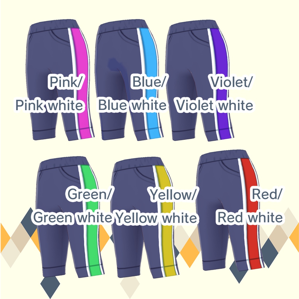 【for VRoid1.22.0〜 onry】ネオンカラースポーツウェアセット/neon color sports ware Set