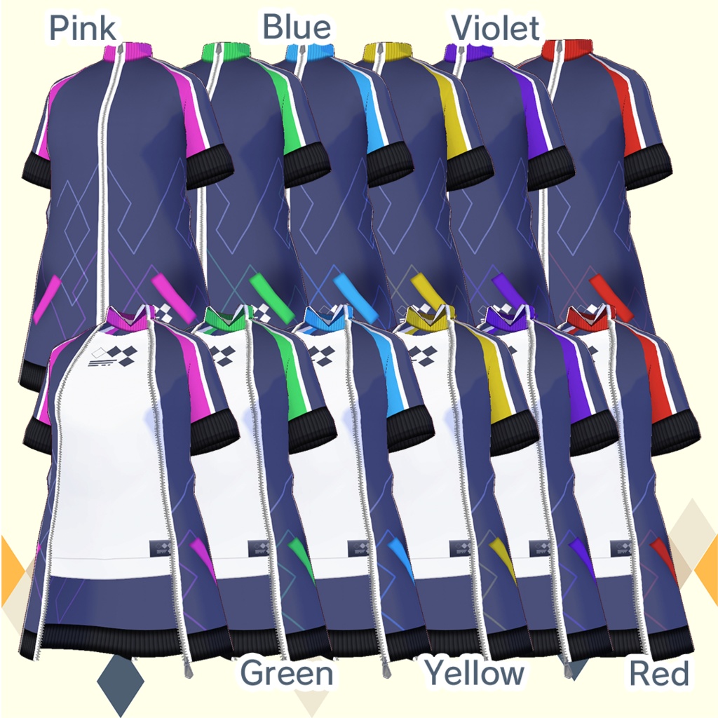 【for VRoid1.22.0〜 onry】ネオンカラースポーツウェアセット/neon color sports ware Set