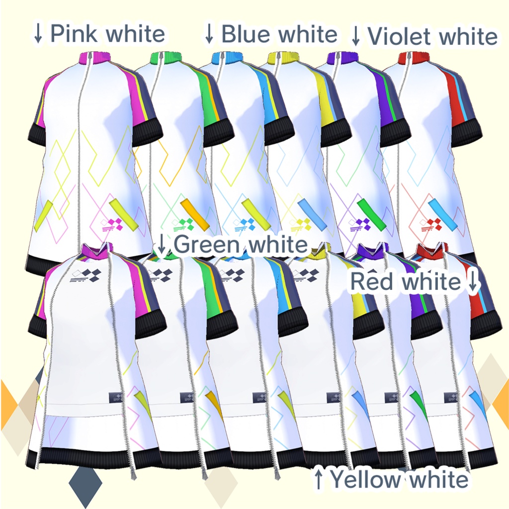 【for VRoid1.22.0〜 onry】ネオンカラースポーツウェアセット/neon color sports ware Set