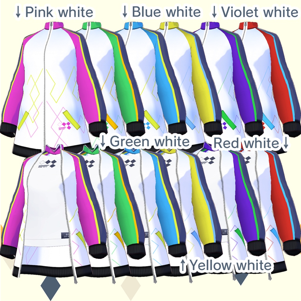 【for VRoid1.22.0〜 onry】ネオンカラースポーツウェアセット/neon color sports ware Set