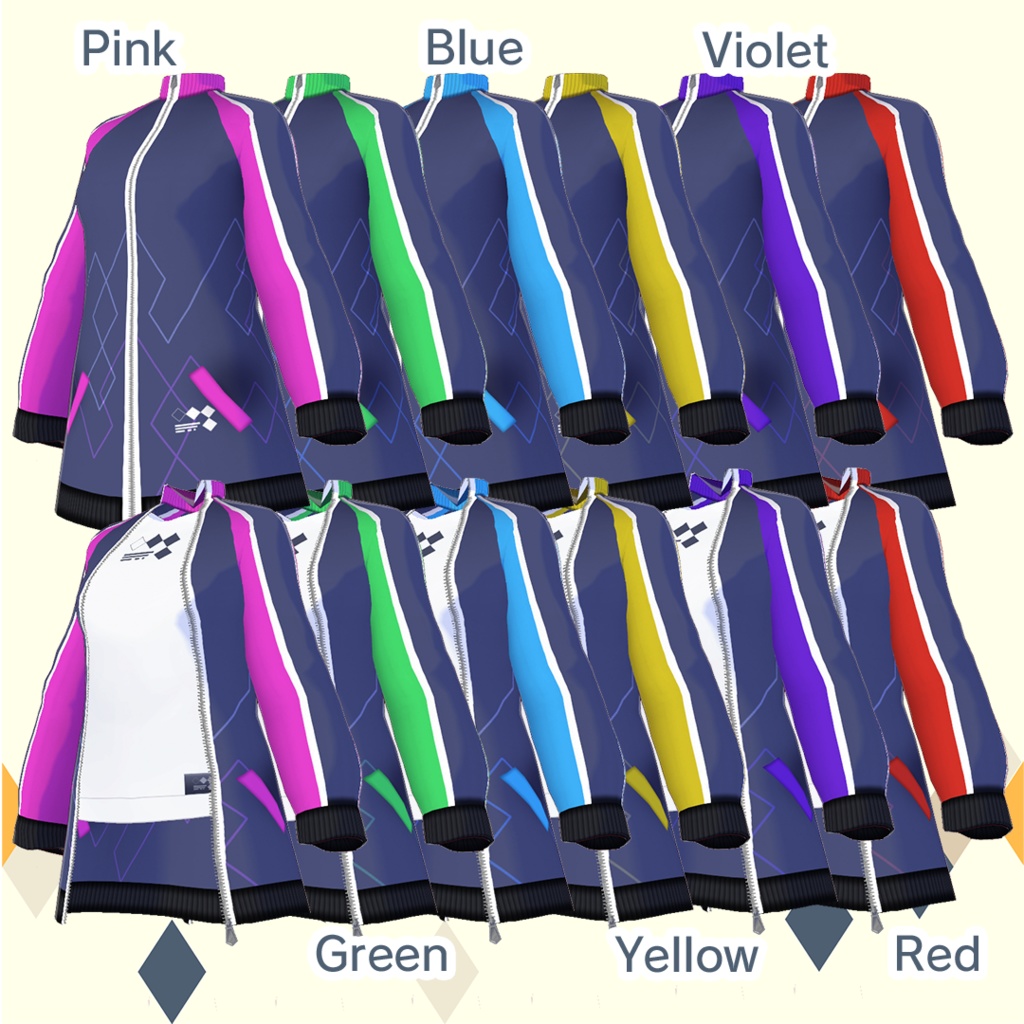 【for VRoid1.22.0〜 onry】ネオンカラースポーツウェアセット/neon color sports ware Set