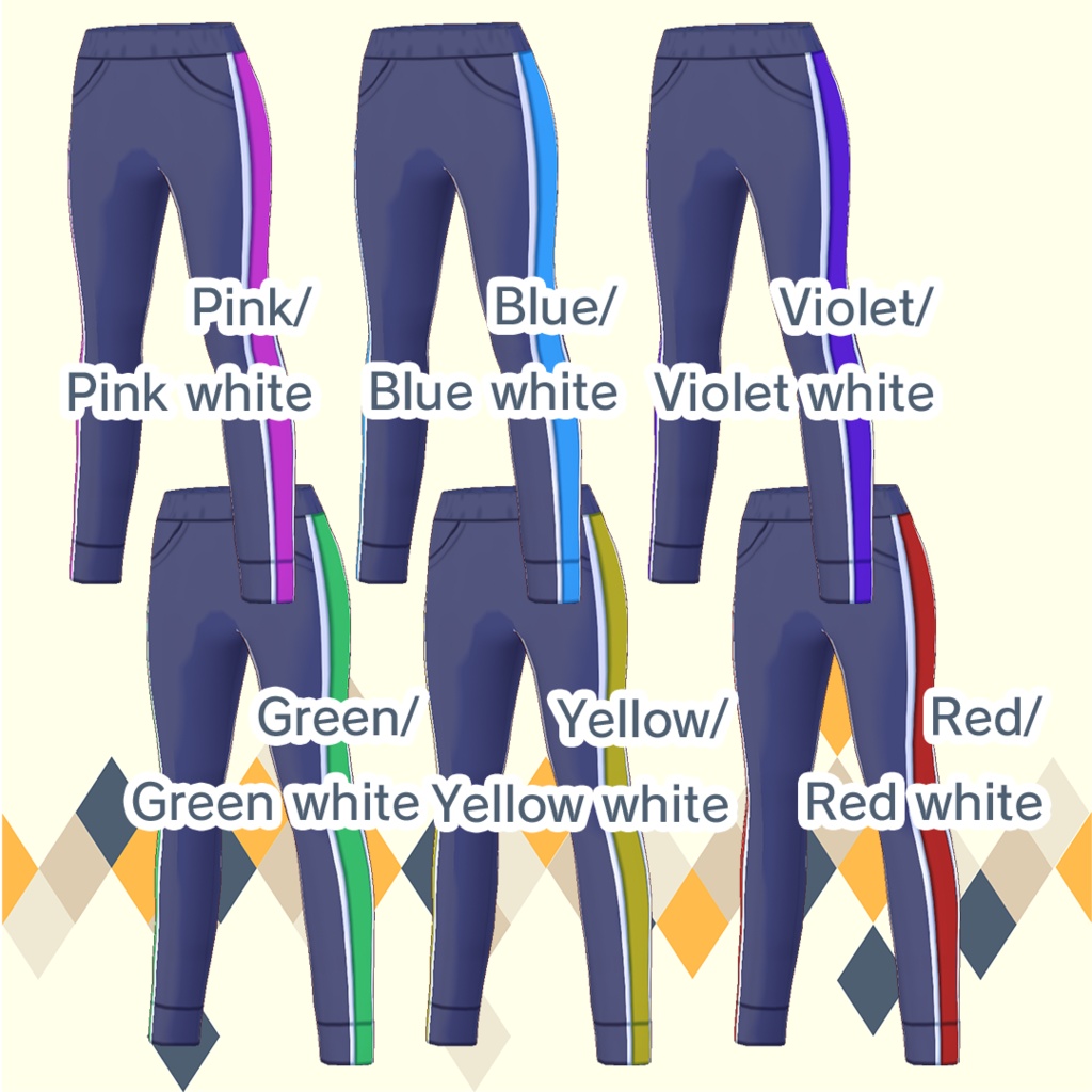 【for VRoid1.22.0〜 onry】ネオンカラースポーツウェアセット/neon color sports ware Set