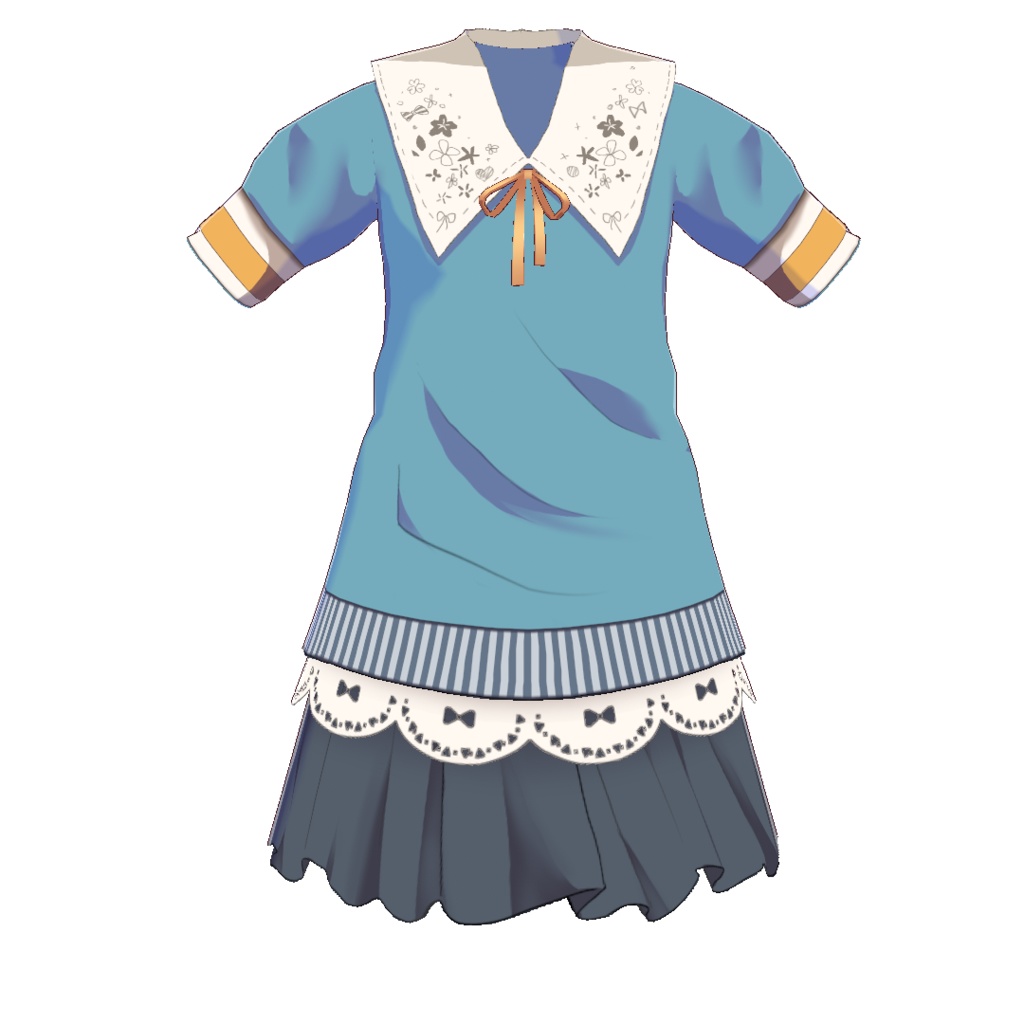 【for VRoid1.23.1〜 onry】プリント襟セーラー/print collar sailor