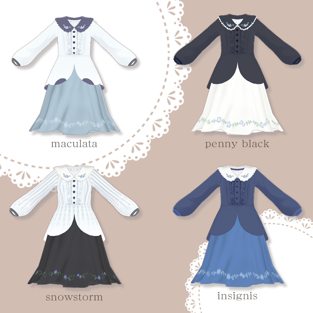 Saku*saku ネモフィラ上下セット/nemofira tops+bottoms codeset