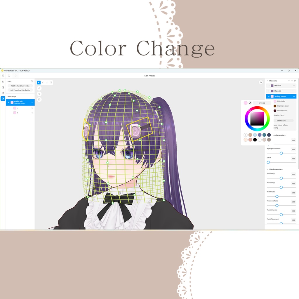 Saku*saku シーリングスタンプピン/Sealing stamp hairpin