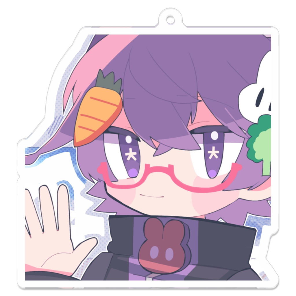 うさぎ男子珀兎(はくと)くんキーホルダー