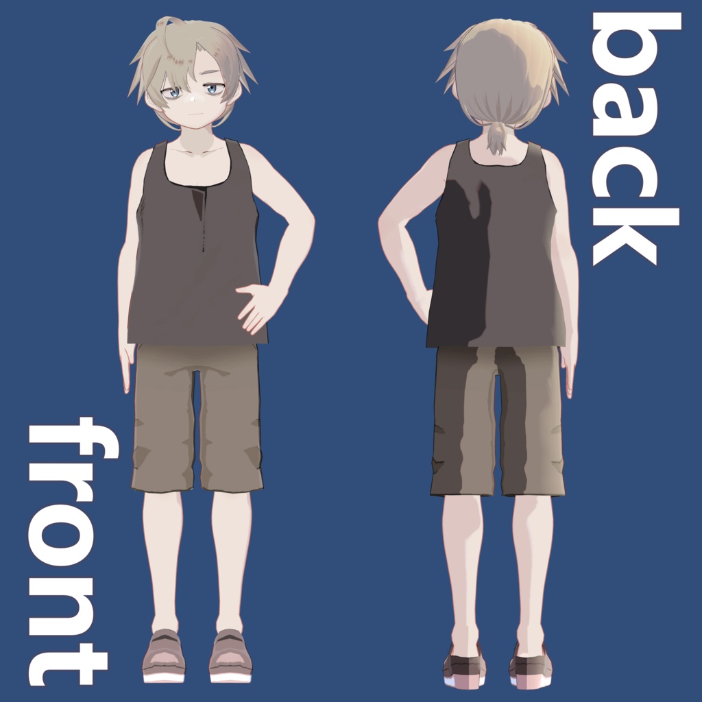 三白眼男子「ゆうき」VRC想定/Quest対応モデル