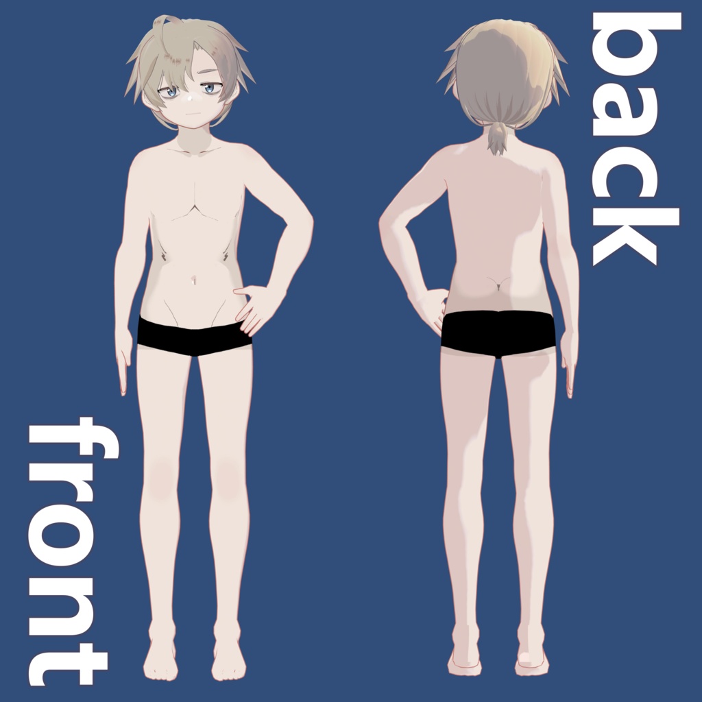 三白眼男子「ゆうき」VRC想定/Quest対応モデル