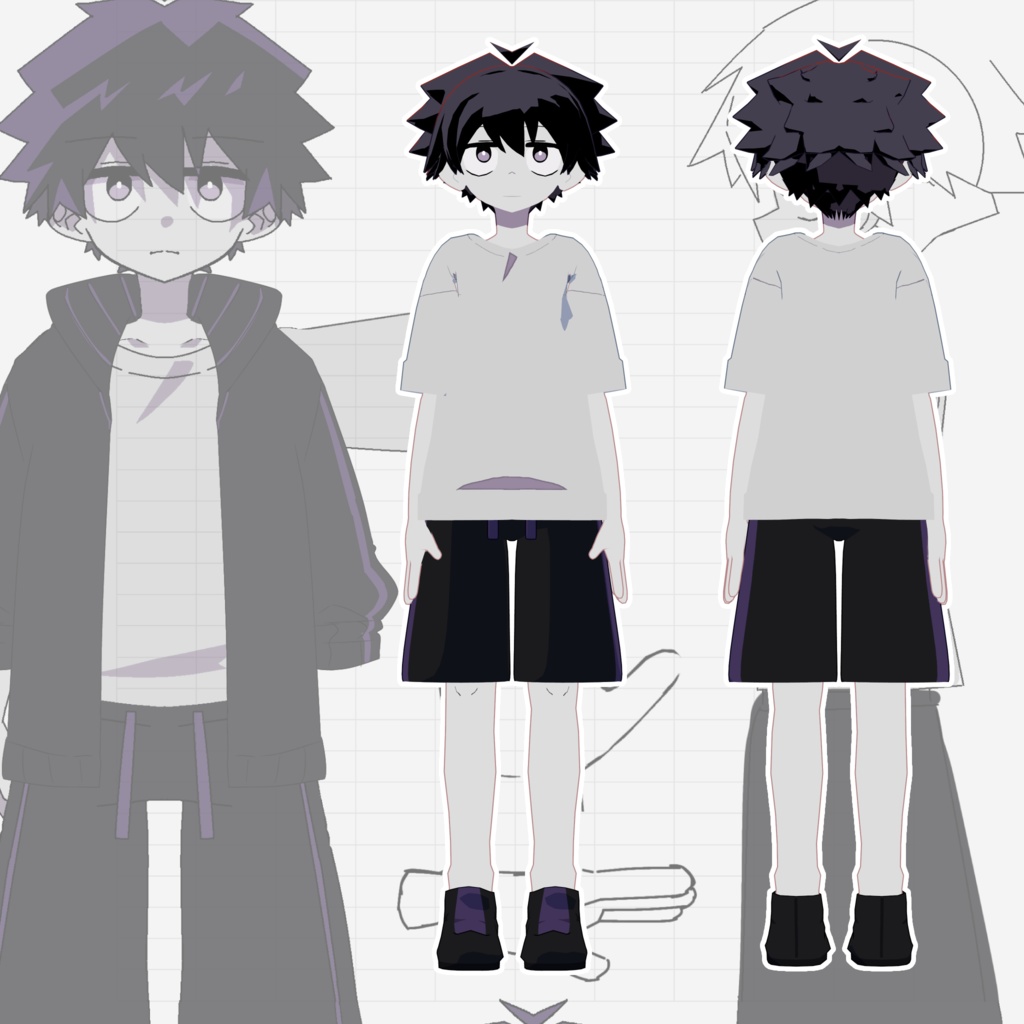 【VRCモデル】スポーツ系少年「黒田」【Quest対応】