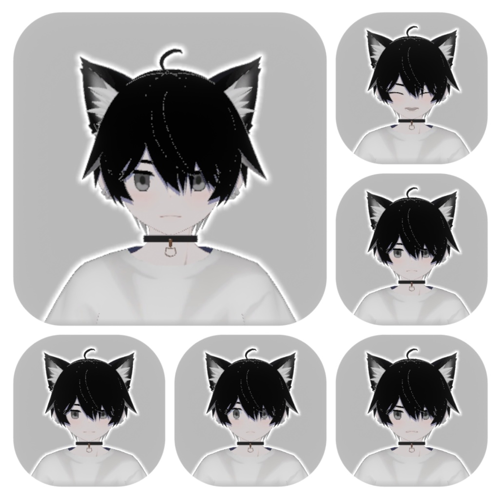 モノクロ狐「白月-シロツキ-」VRChatモデル