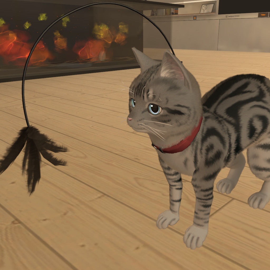 【にゃにゃまる対応】猫じゃらし付き首輪【無料】