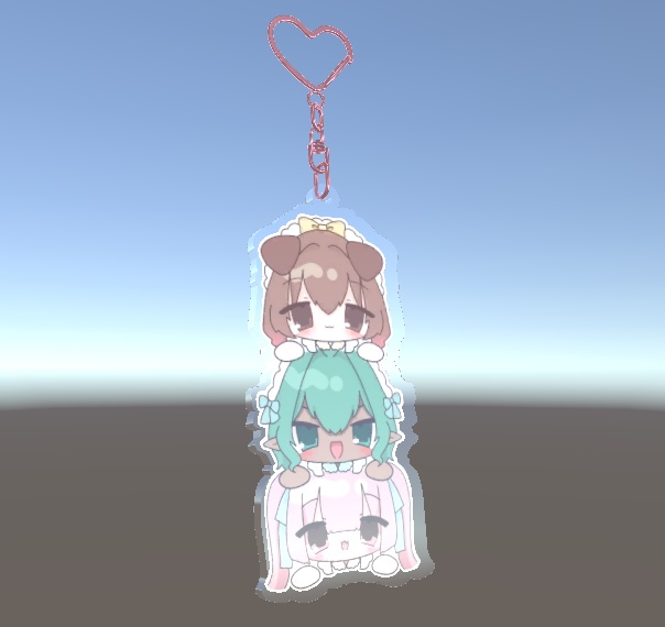 【3Dモデル】めりりーぱふぇが見てるよころんアクキー