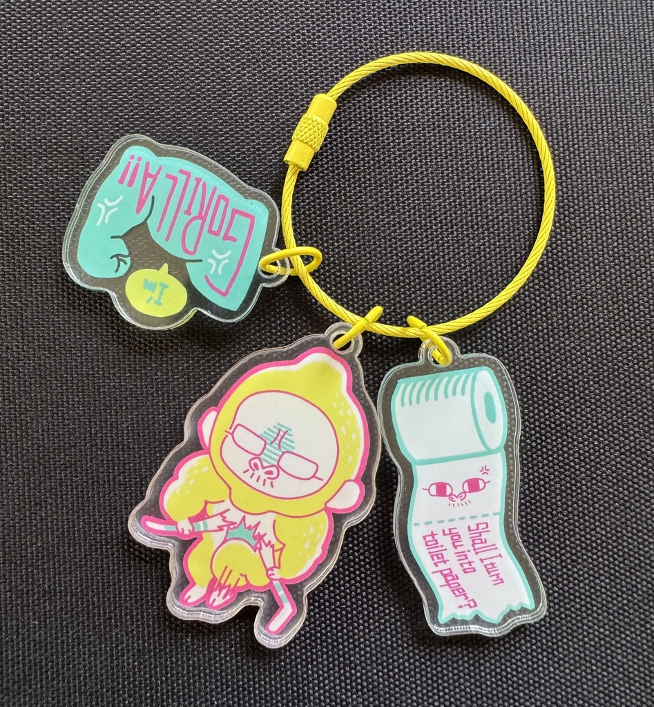 🦍ゴリレモン🍋3連アクリルキーホルダー