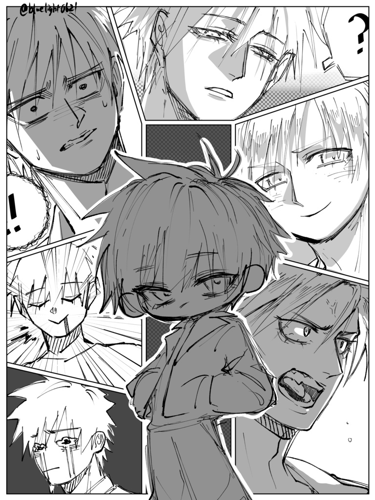 【テンプレ】コマ割り風キャラ表情差分テンプレート