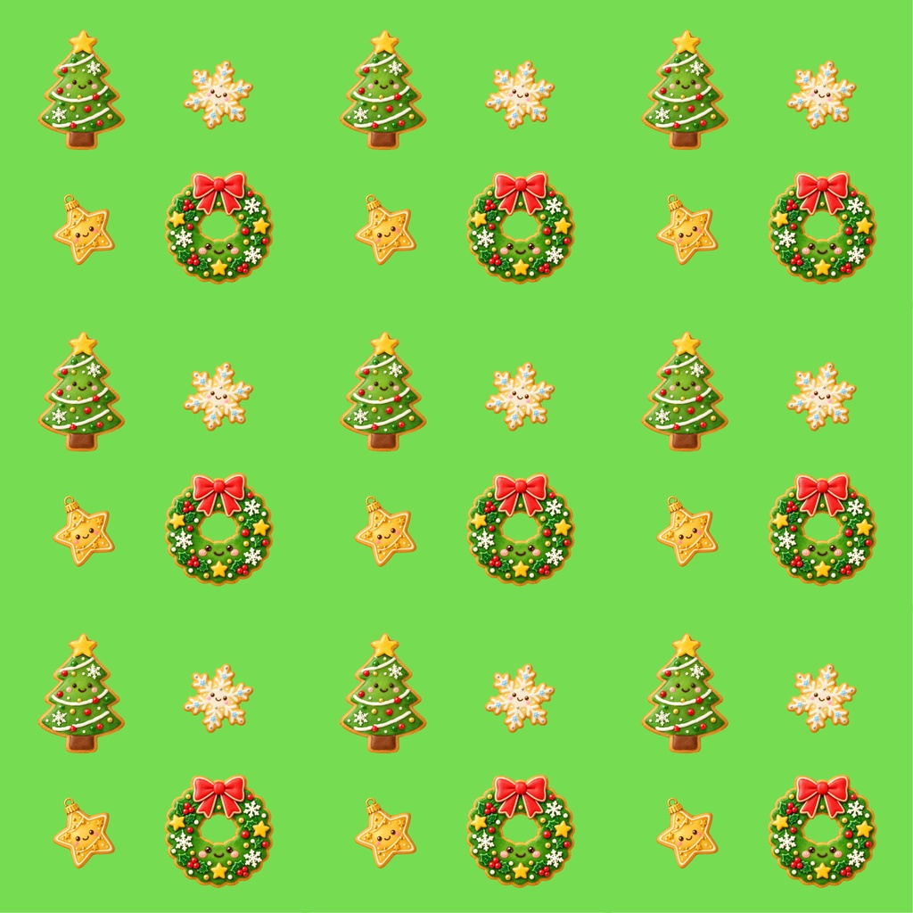クッキーのクリスマス便り 🎄🍪|かわいいクリスマスデジタルペーパー5枚セット